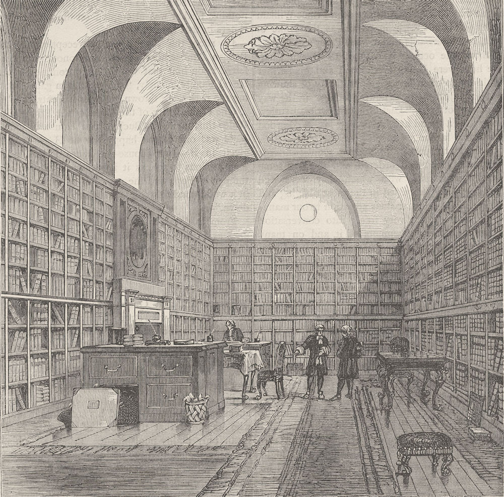 BUCKINGHAM PALACE. The King's library, Buckingham House, 1775. London c1880