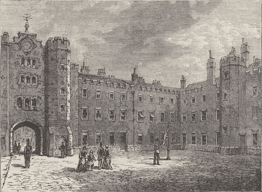 ST.JAMES'S PALACE. Court-yard of St.James's Palace, 1875. London c1880 print