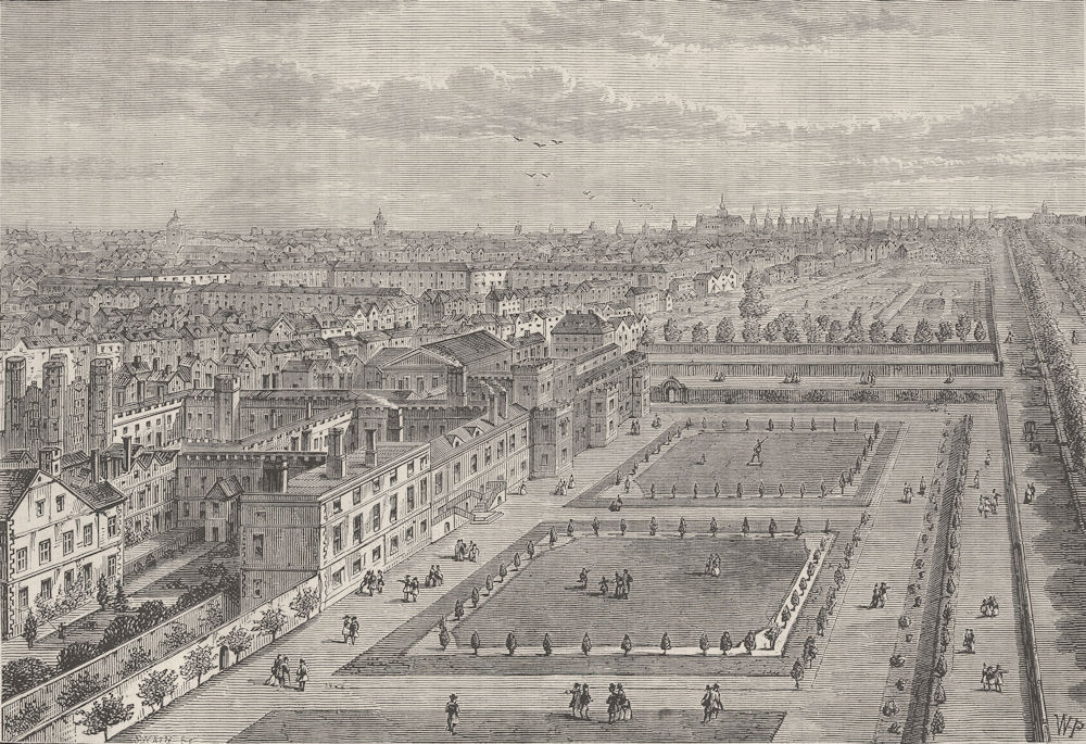 Associate Product ST.JAMES'S PALACE. View of the palace before the great fire of London c1880