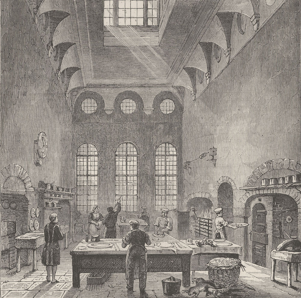 ST.JAMES'S PALACE. Kitchen of St.James's Palace, in time of George III c1880