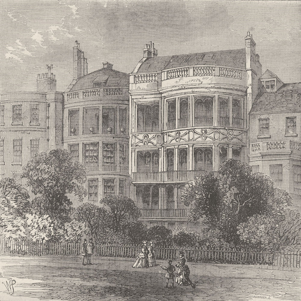 ST.JAMES'S. Samuel Rogers' House, Green Park Front. London c1880 old print
