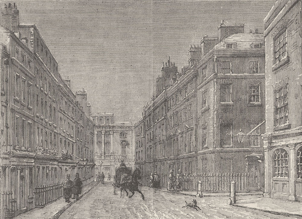 ST.JAMES'S. Bury Street. London c1880 old antique vintage print picture