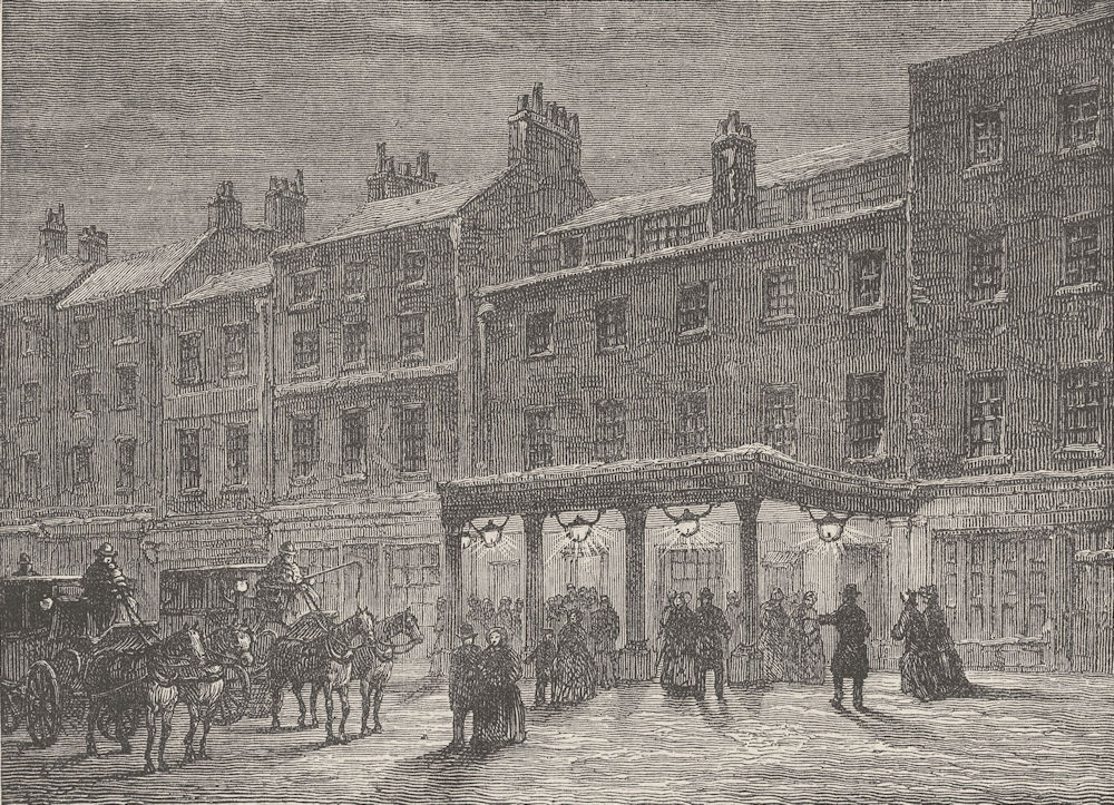 THE HAYMARKET. The Old Haymarket Theatre. London c1880 antique print
