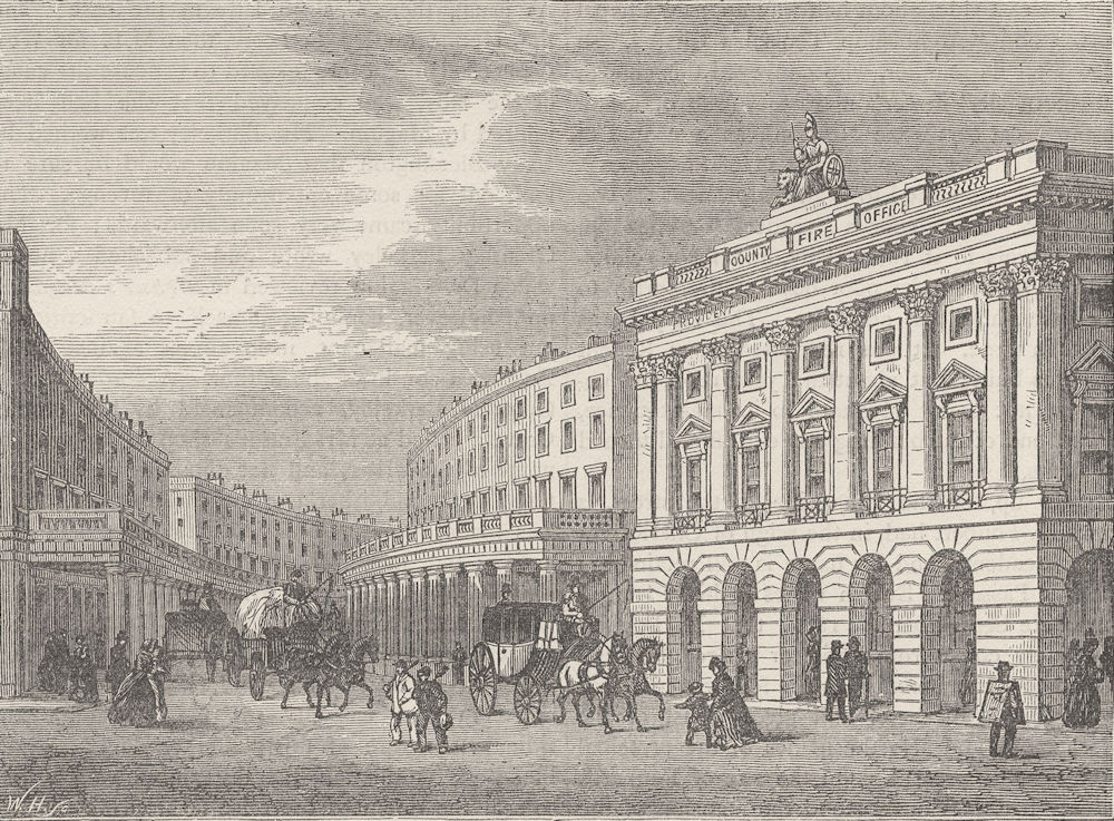Associate Product REGENT STREET. The Quadrant, before the removal of the colonnade. London c1880