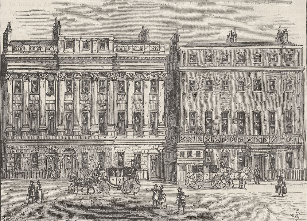 Associate Product PICCADILLY. Hamilton Place in 1802. London c1880 old antique print picture