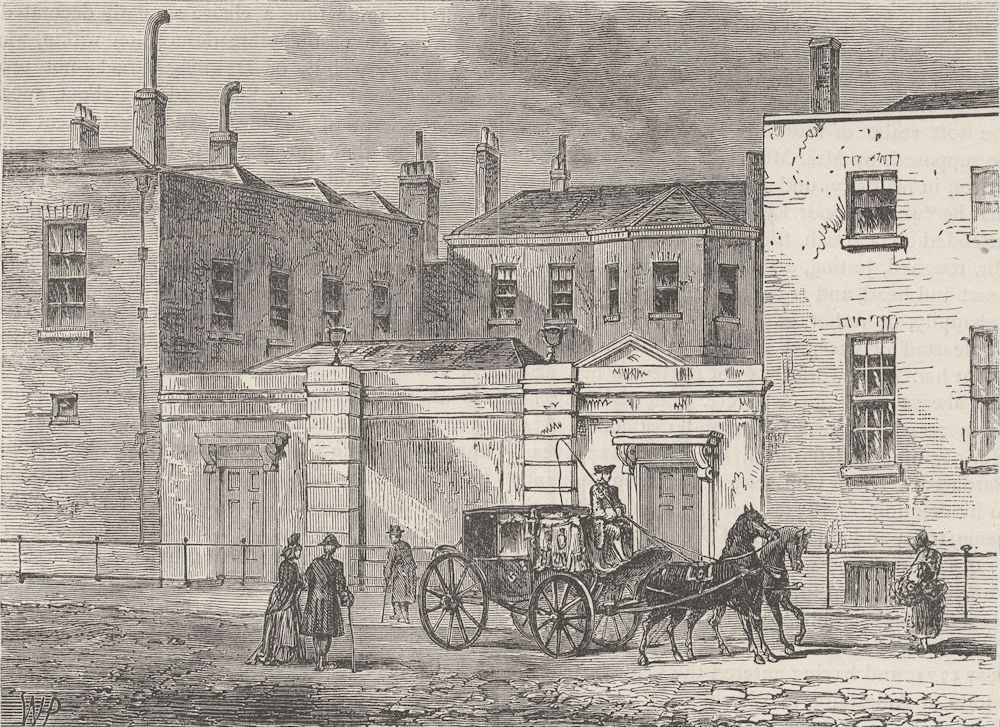 PARK LANE. Camelford House, 1820. London c1880 old antique print picture
