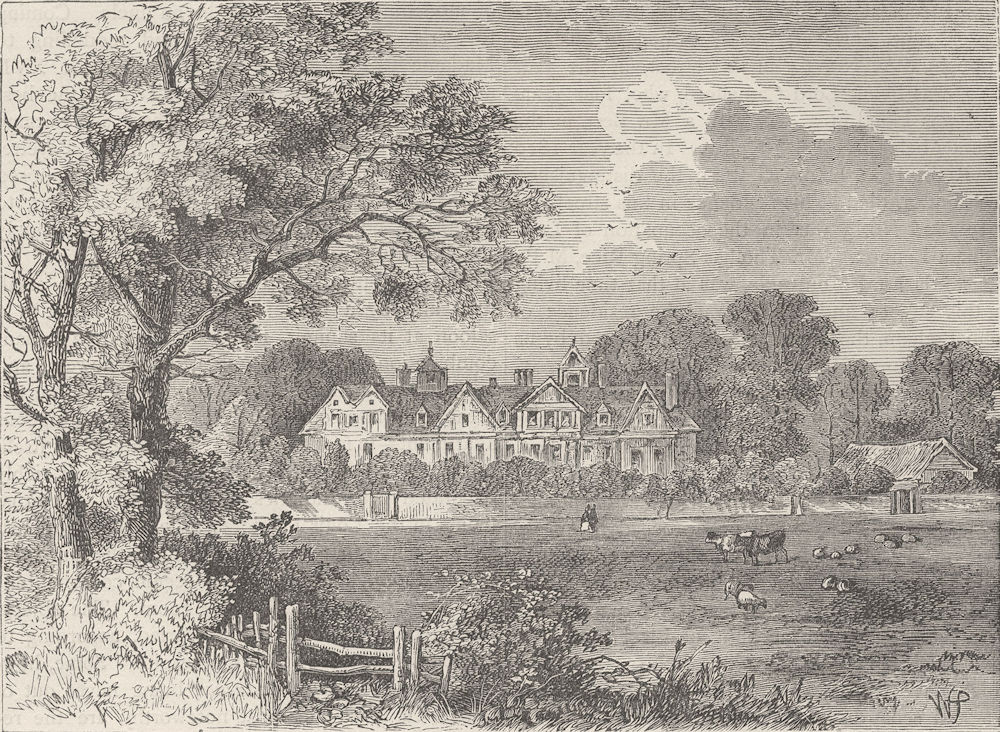 Associate Product MARYLEBONE. The old manor House, in the time of Queen Elizabeth c1880 print