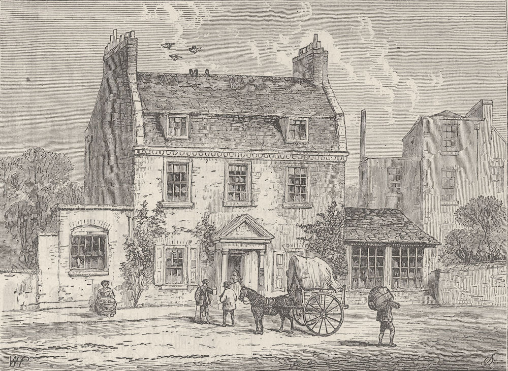 Associate Product PORTLAND PLACE. The "Farthing Pie House" in 1820. London c1880 old print