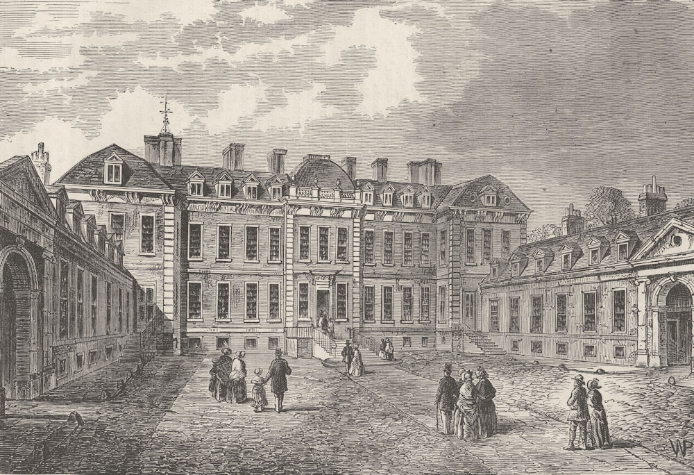 Associate Product THE BRITISH MUSEUM. Court-yard of Montagu House, 1830. London c1880 old print