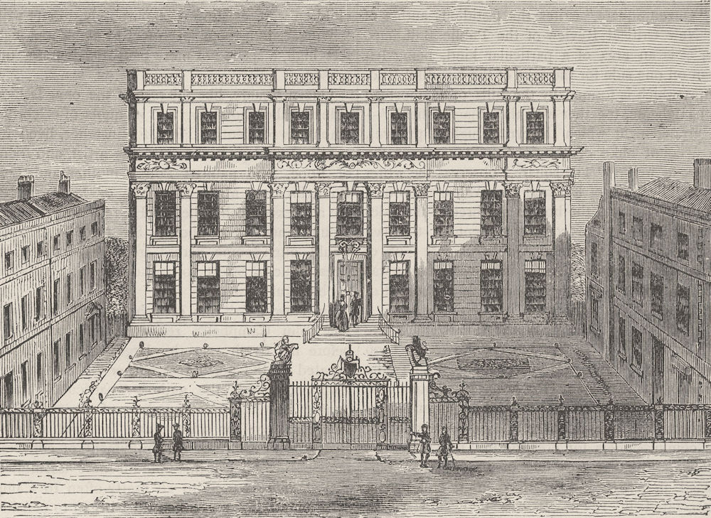 GREAT ORMOND STREET. Powis House, 1714. Bloomsbury. London c1880 old print