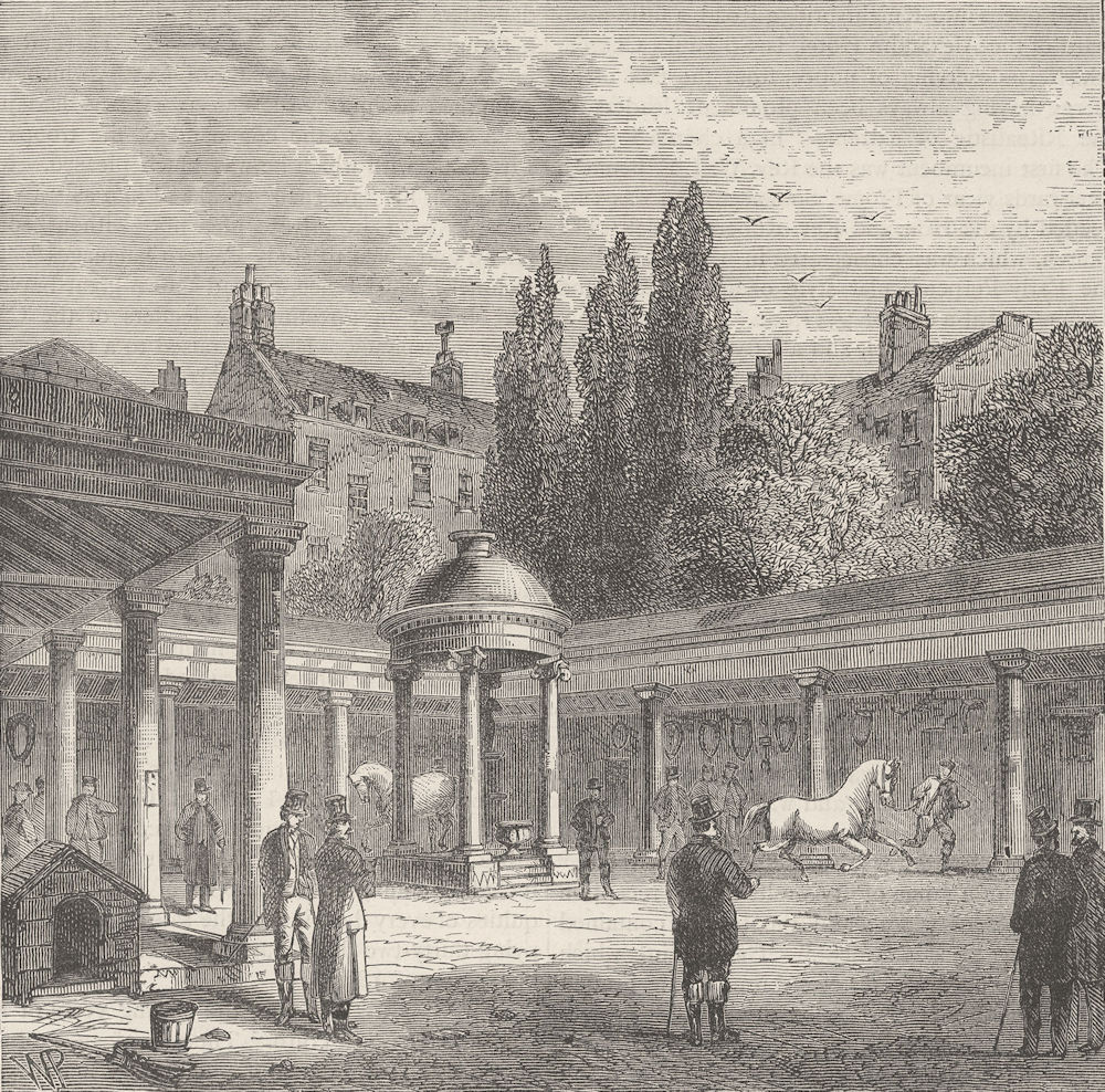 BELGRAVIA. Interior of the Court-yard of old "Tattersall's". London c1880