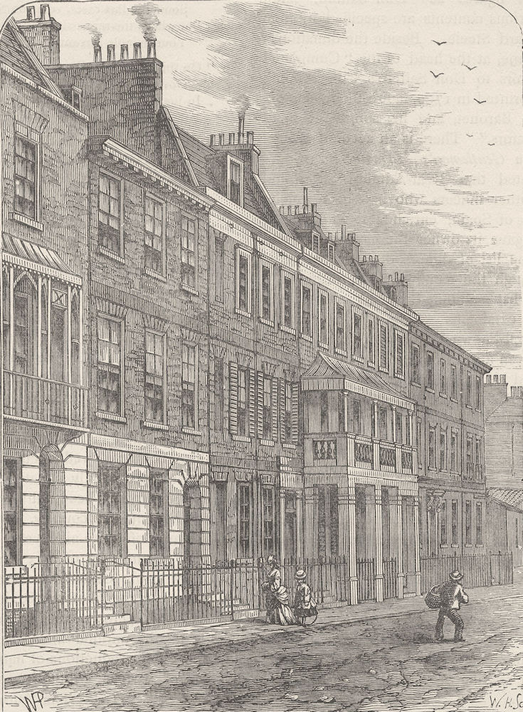 Associate Product CHELSEA. Carlyle's House, Great Cheyne Row. London c1880 old antique print