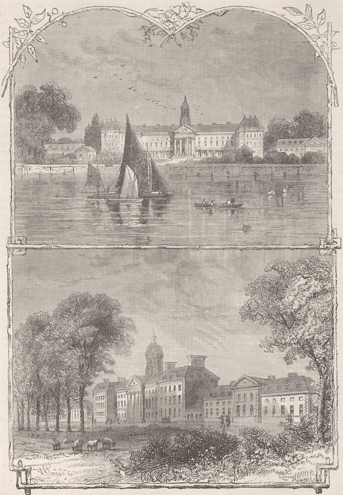 CHELSEA. Chelsea Hospital. London c1880 old antique vintage print picture