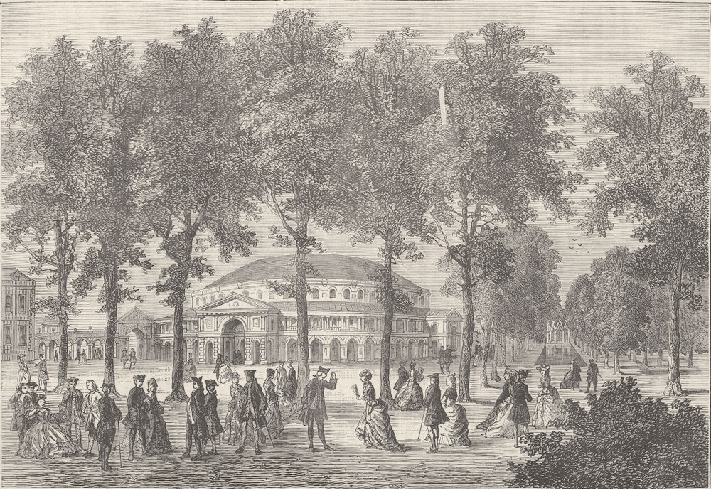 CHELSEA. The rotunda, Ranelagh Gardens, in 1750. London c1880 old print