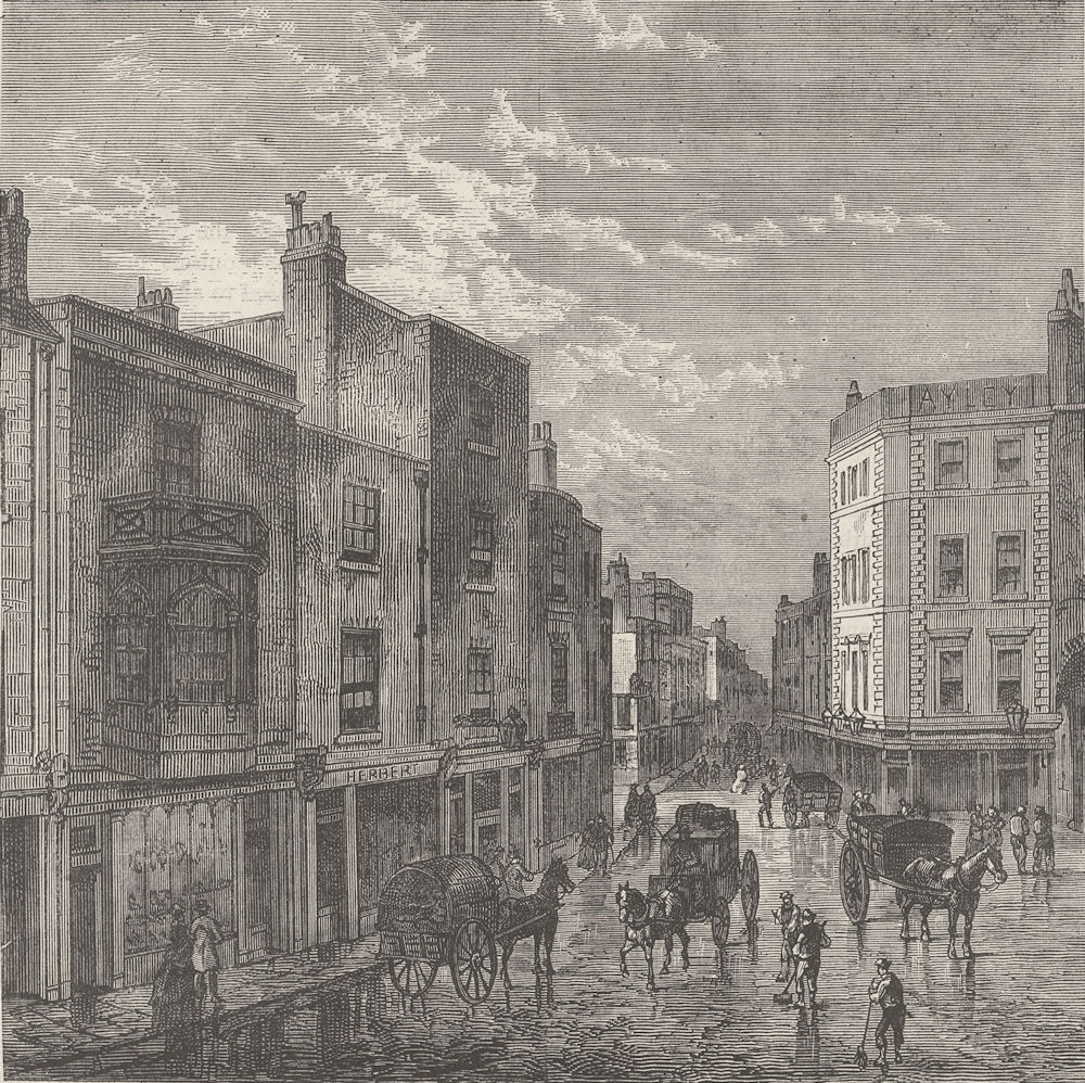Associate Product KENSINGTON. Kensington High Street, in 1860. London c1880 old antique print