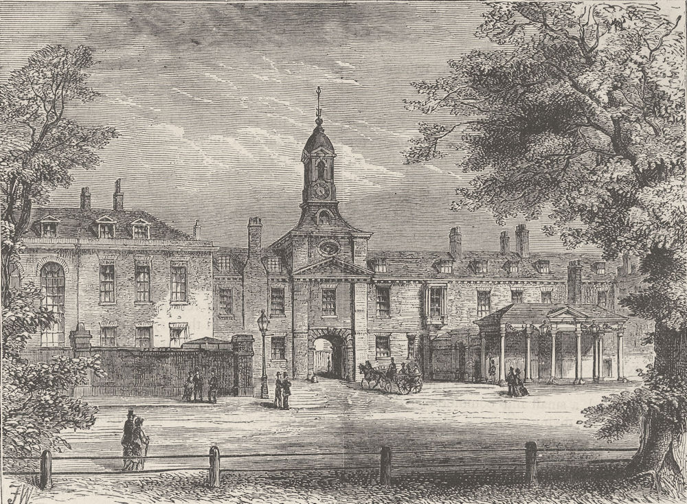KENSINGTON PALACE. The West Front. London c1880 old antique print picture