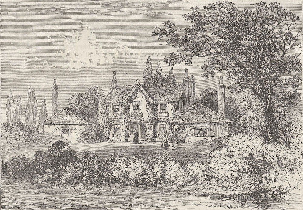 PADDINGTON. Mrs. Siddons' House at Westbourne Green, 1800. London c1880 print