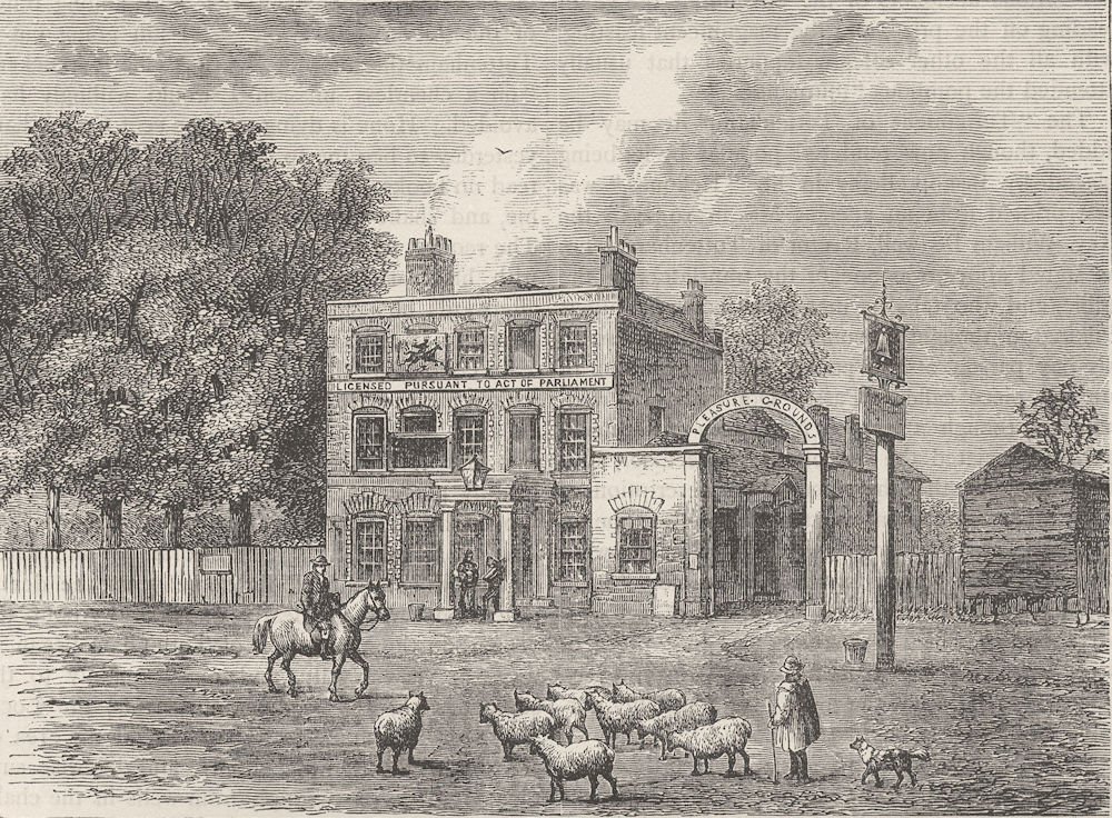 EDMONTON. The "Bell" Inn. London c1880 old antique vintage print picture