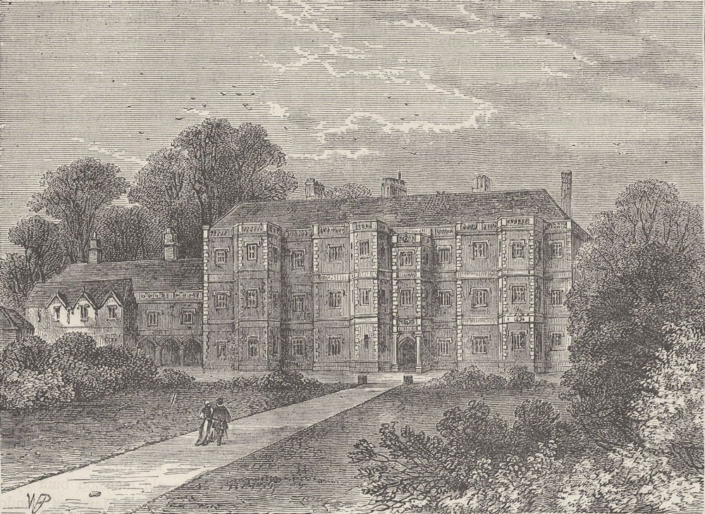 HIGHGATE. Dorchester House, 1700. London c1880 old antique print picture
