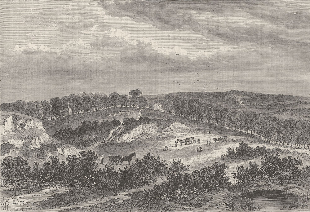 HAMPSTEAD. Hampstead Heath in 1840 (after Constable). London c1880 old print
