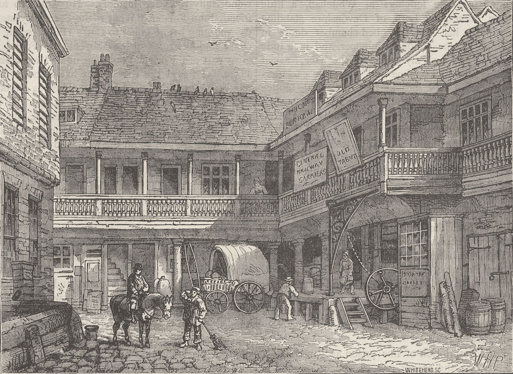 SOUTHWARK. The old "Tabard" inn, before its demolition. London c1880 print