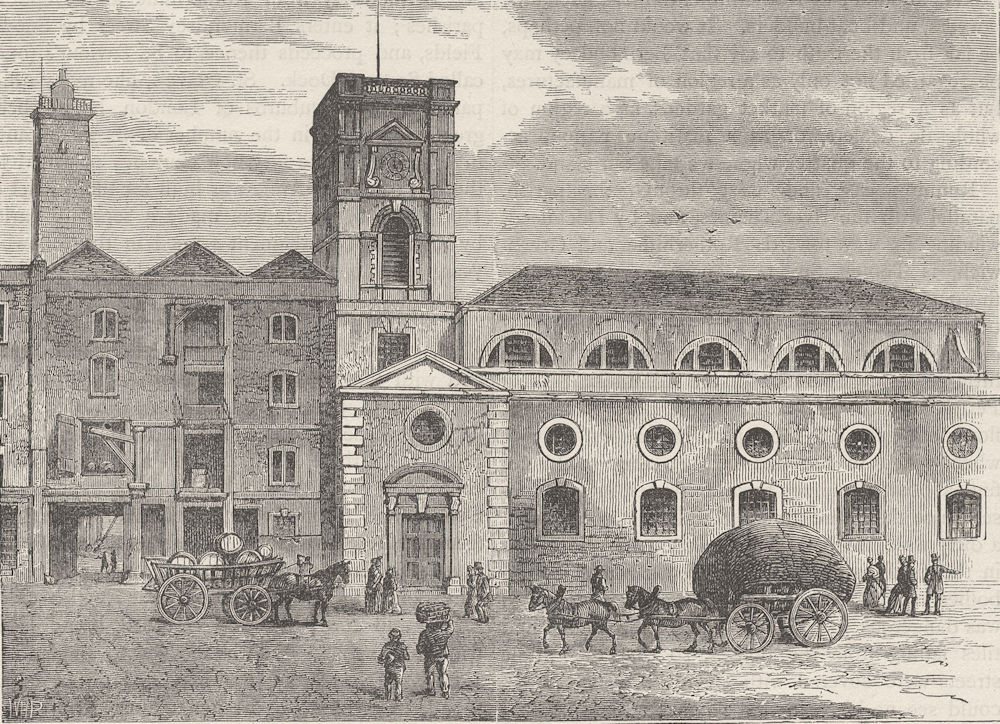 Associate Product BERMONDSEY. St.Olave's church, in 1820. London c1880 old antique print picture
