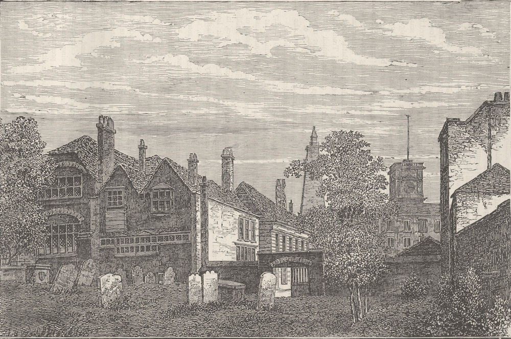 BERMONDSEY. The grammar School of St.Olave's, 1810. London c1880 old print