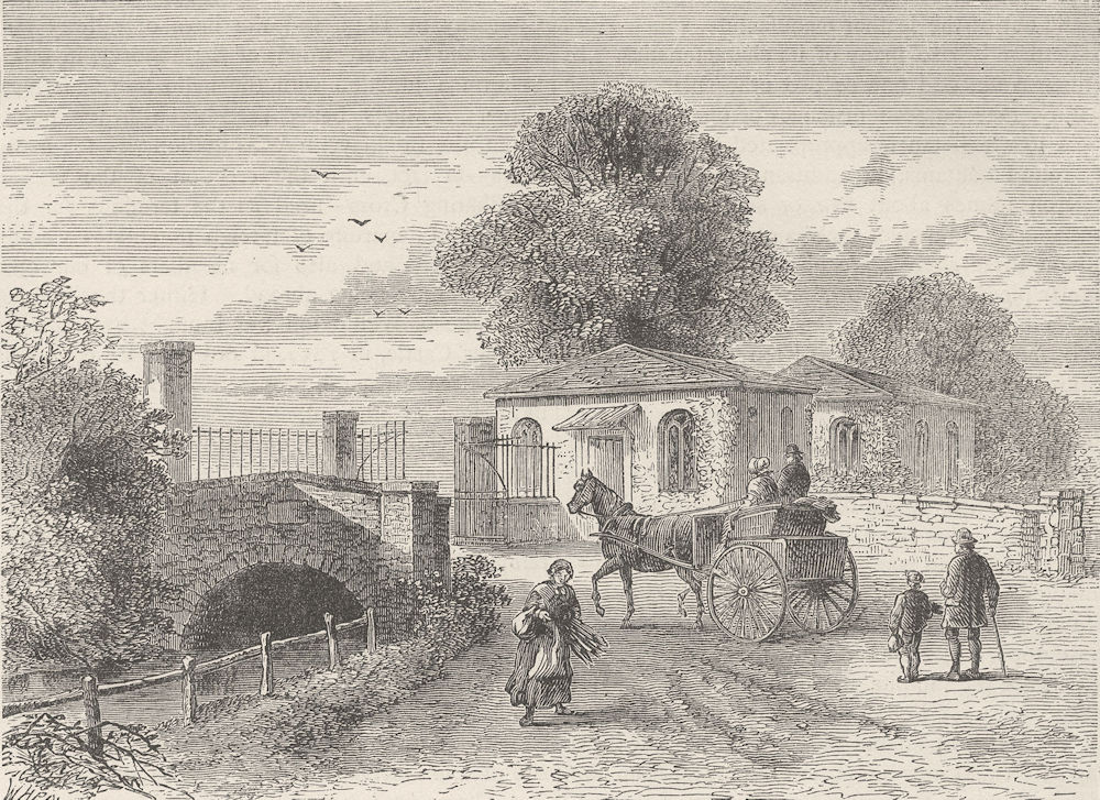 BERMONDSEY. Bridge and turnpike in the Grange Road, about 1820. London c1880