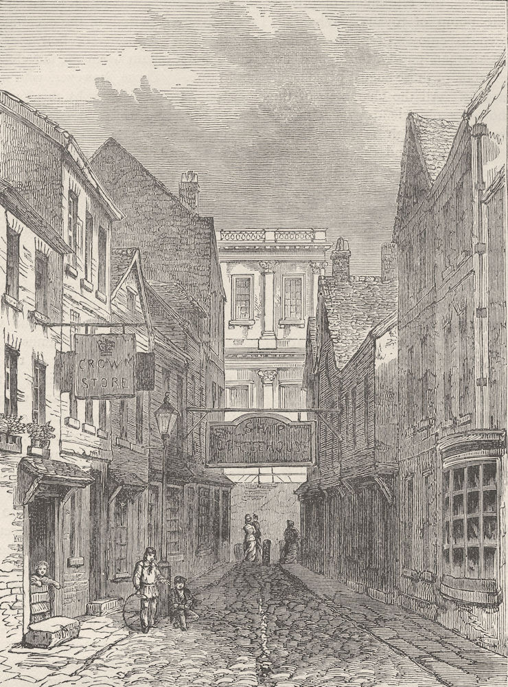 Associate Product GREENWICH. Lane leading into Ship Street, Greenwich (1830). London c1880 print
