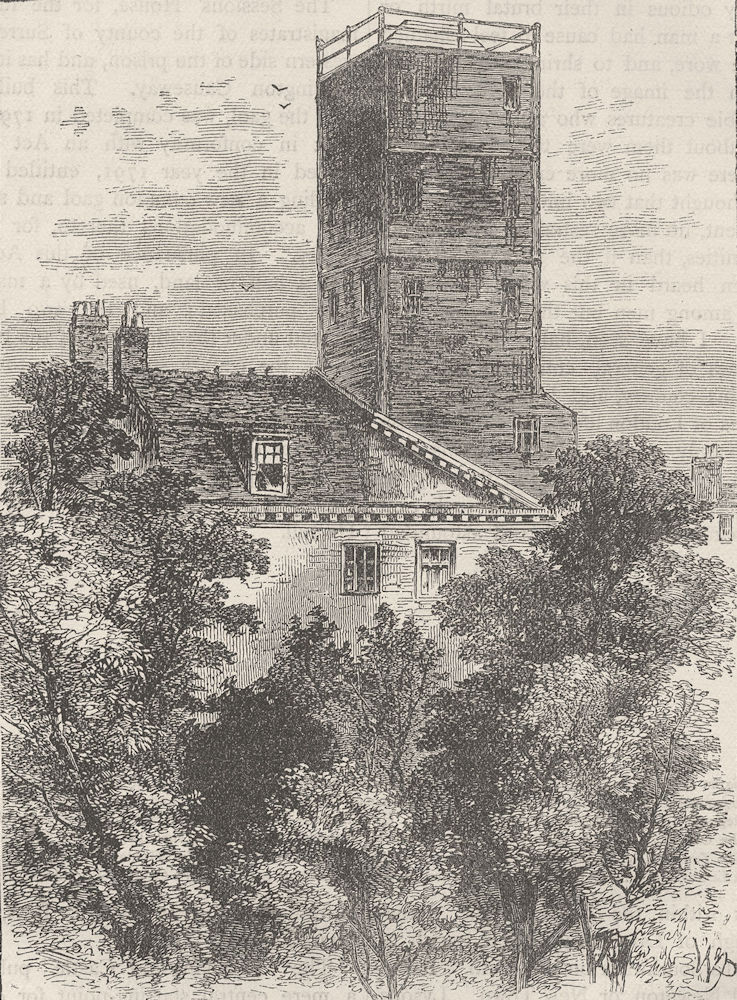ELEPHANT & CASTLE. The Telegraph Tower, in 1810. London c1880 old print