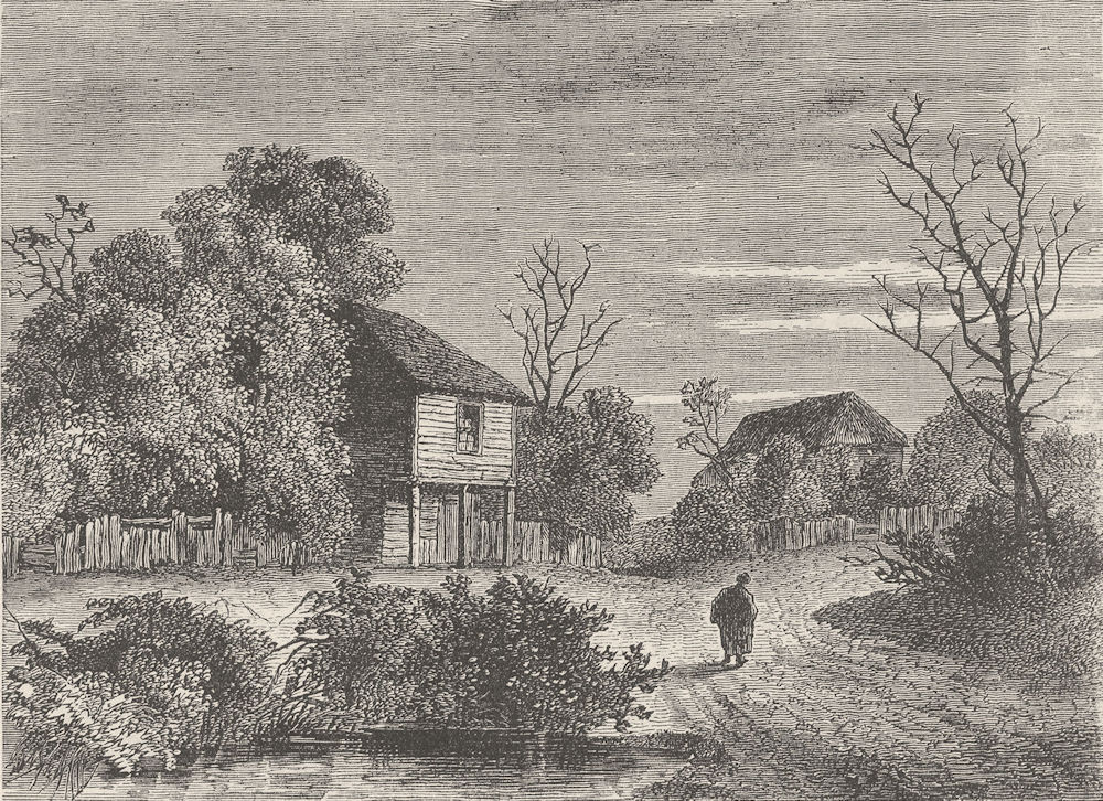 NORWOOD. Margaret Finch's cottage, in 1808. London c1880 old antique print