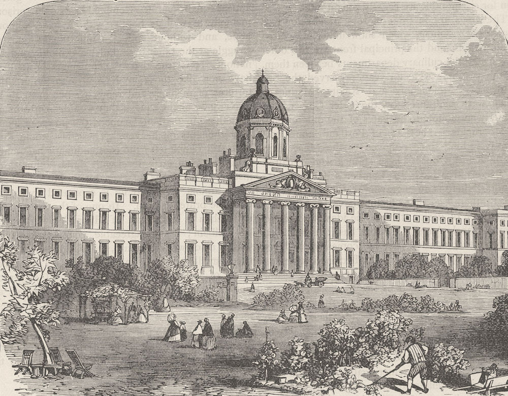 ST.GEORGE’S FIELDS, SOUTHWARK. Bethlem Hospital. London c1880 old print