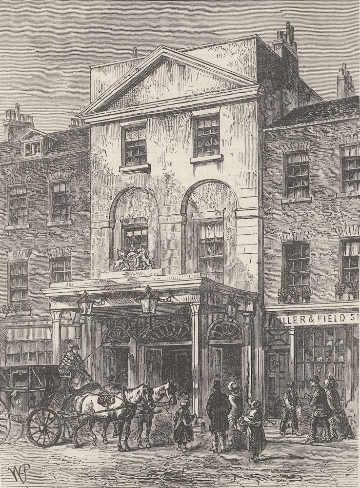 Associate Product LAMBETH. Entrance to Astley's Theatre, in 1820. London c1880 old antique print