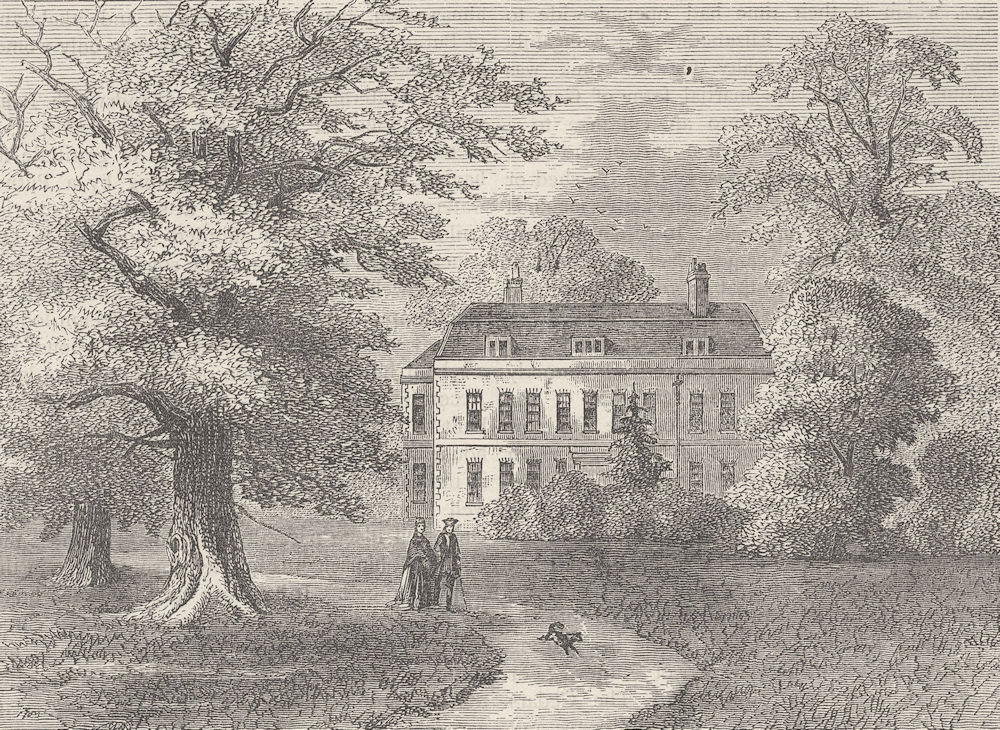 PUTNEY. Putney House, 1810. London c1880 old antique vintage print picture