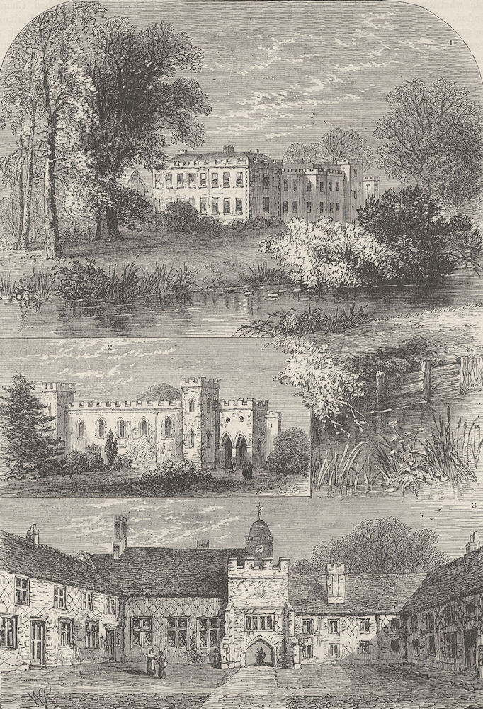 Associate Product FULHAM. Fulham Palace, in 1798. London c1880 old antique vintage print picture