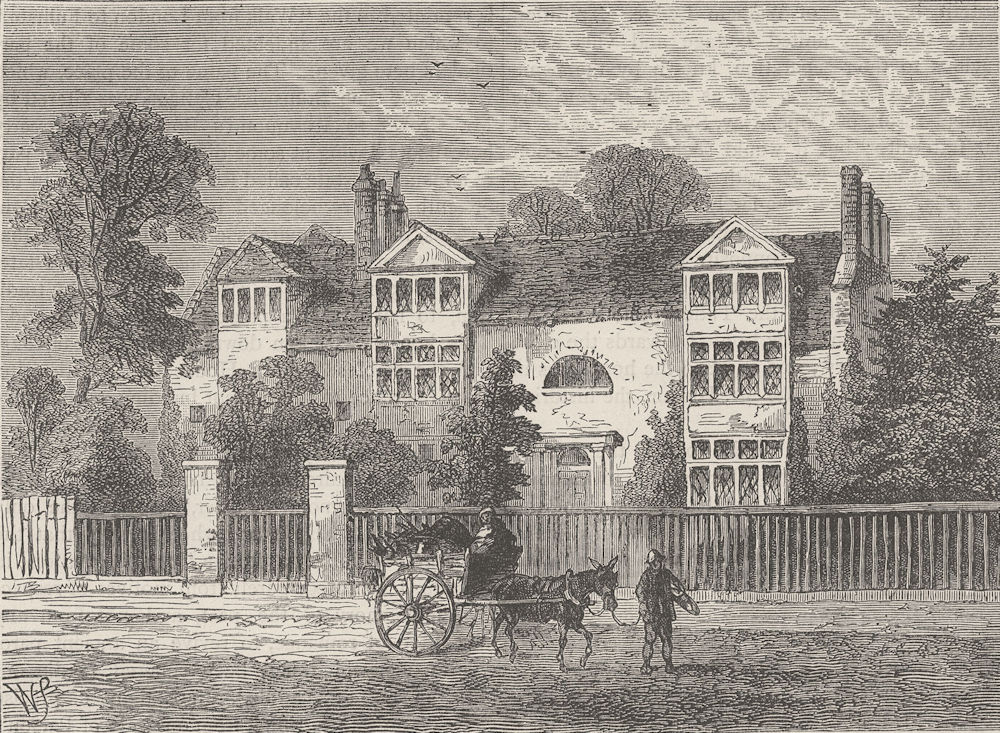 FULHAM. Richardson's House at parson's green, 1799. London c1880 old print