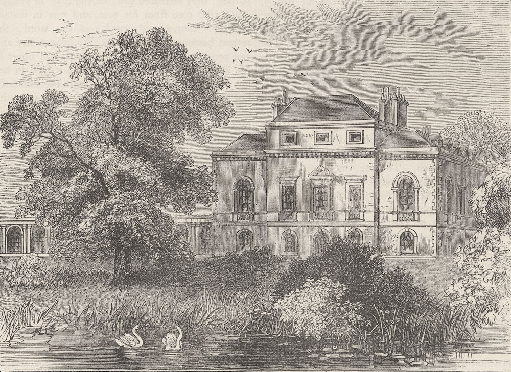 HAMMERSMITH. Brandenburgh House, in 1815. London c1880 old antique print