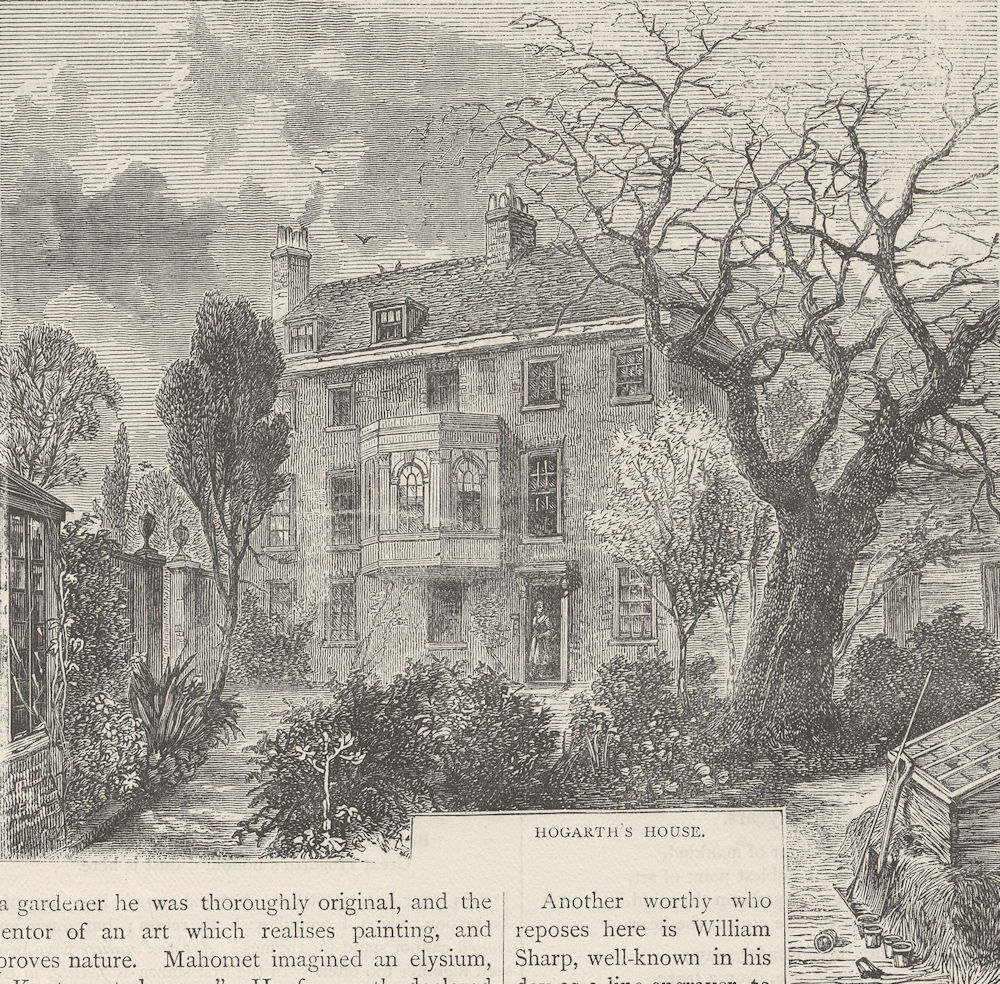 CHISWICK. Hogarth's House. London c1880 old antique vintage print picture