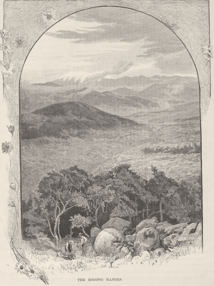 MOUNTAINS. Australian Alps. Bogong ranges 1890 old antique print picture