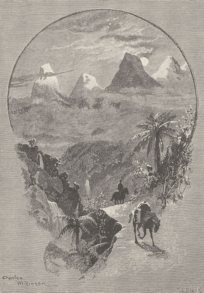 Associate Product AUSTRALIA. Alps. Mount Kosciusko, moonlight 1890 old antique print picture