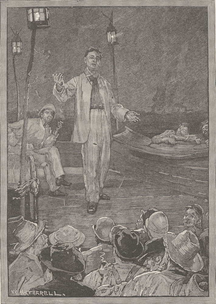 AUSTRALIA. Teetulpa Goldfield. Al fresco concert 1890 antique print