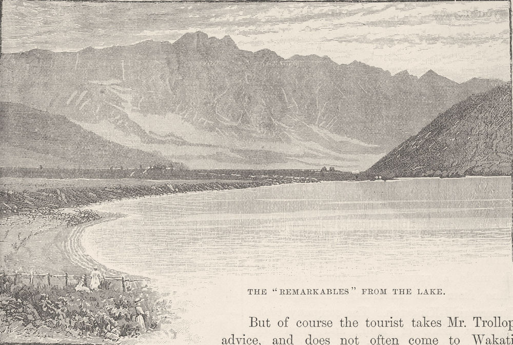Associate Product NEW ZEALAND. Lake Wakatipu. Remarkables from 1890 old antique print picture