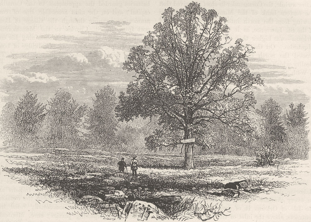 MILITARIA. Battlefield of Abercrombie's defeat c1880 old antique print picture