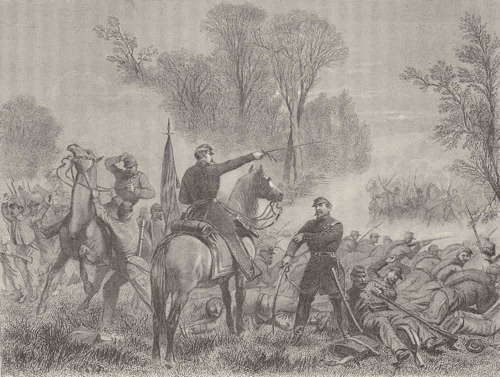 Associate Product VIRGINIA. Bull Run-1861(Gen Blenker's retreat) c1880 old antique print picture
