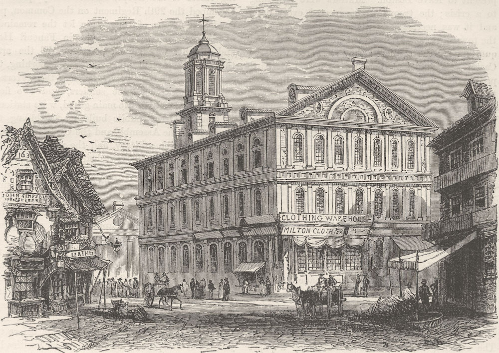 Associate Product MASSACHUSETTS. Faneuil Hall, Boston c1880 old antique vintage print picture