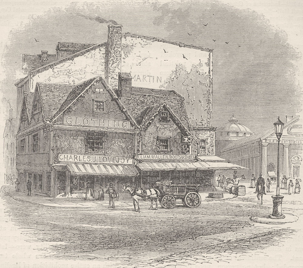 BOSTON. Building where tea-plot was hatched c1880 old antique print picture