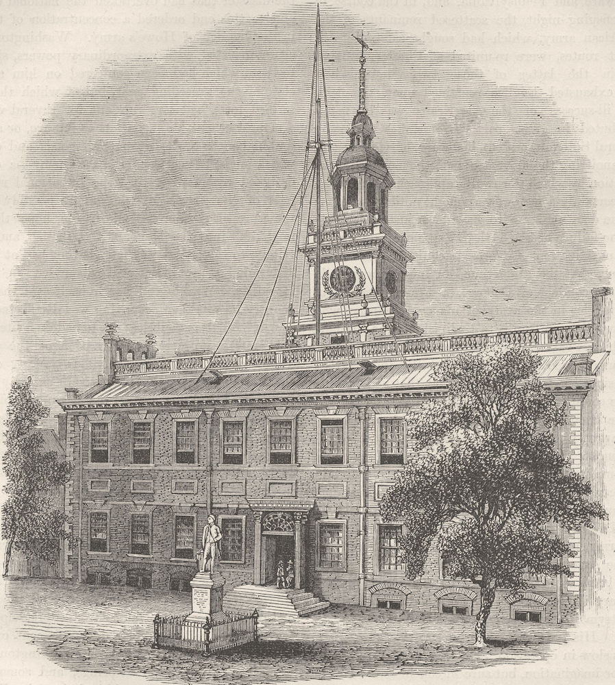 PHILADELPHIA. House where 1st Congress was held c1880 old antique print