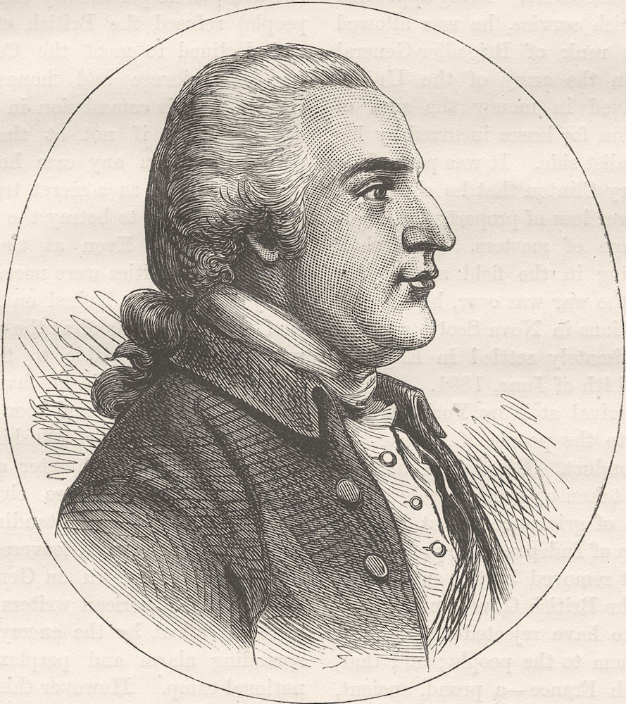 GEN ARNOLD. Portrait, autograph-Du Similier, 1783 c1880 antique print