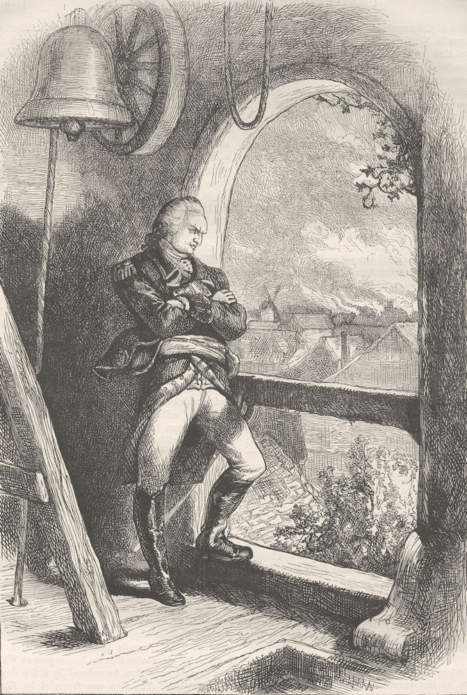 USA. Arnold viewing destruction of New London c1880 antique print picture