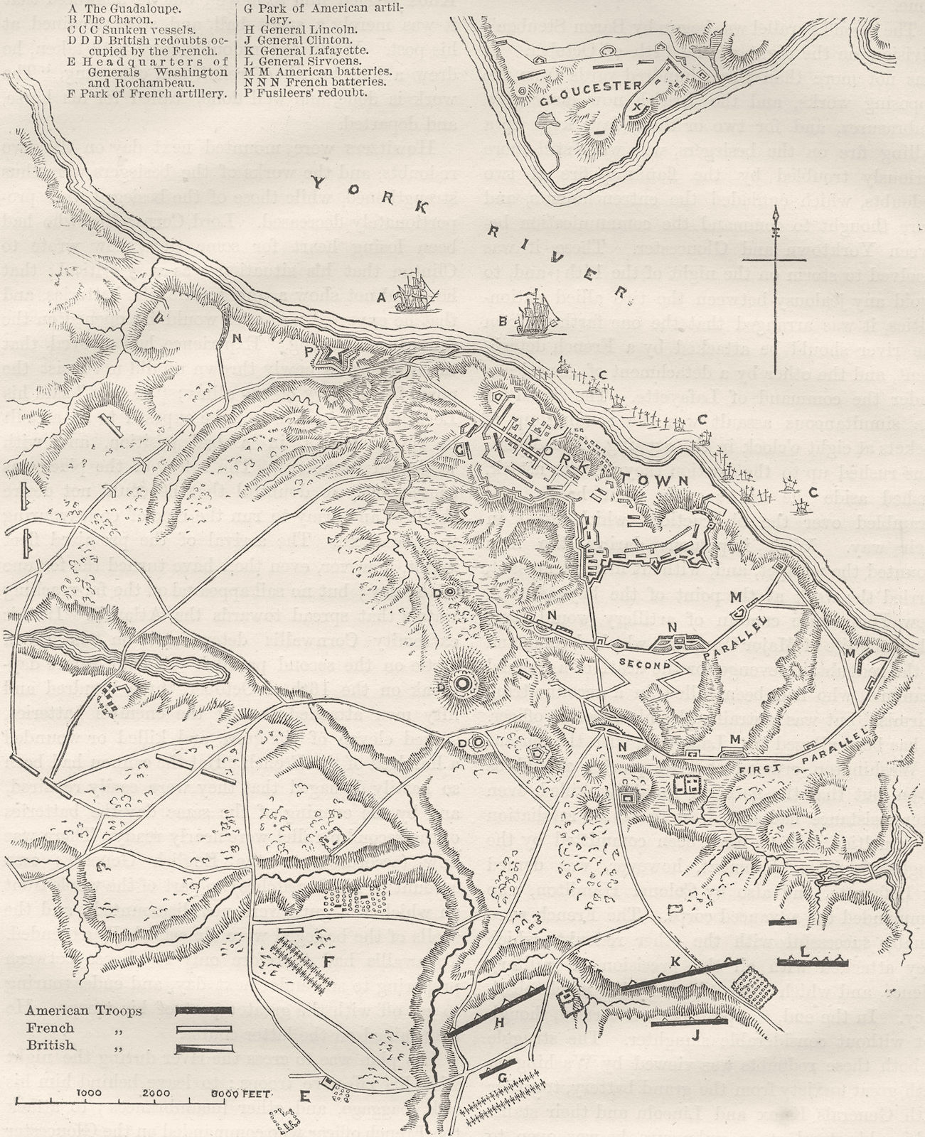 VIRGINIA. Plan of Yorktown c1880 old antique vintage map chart